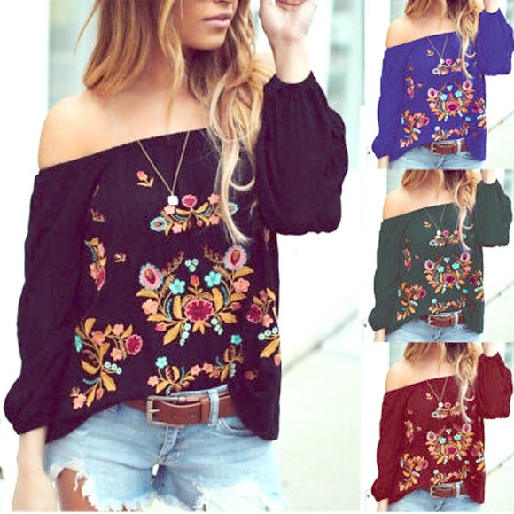 Boston Proper Tops - Mexican twist off shoulder shirt S-5XL Boston Proper Tops - Mexican twist off shoulder shirt S-5XL